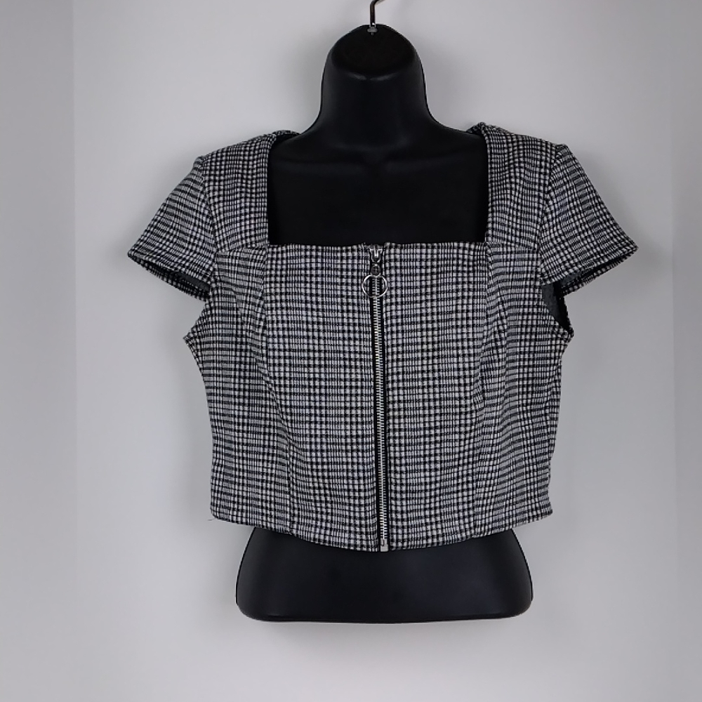 Wild Fable Plaid Cropped Top Size M